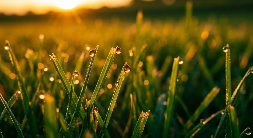 Morning dew on grass